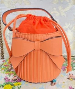Au Darling Accessories Orange Bow Bucket Bag