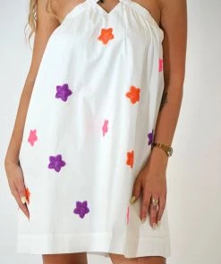 Au Darling White Sequin Star Dress Clothing