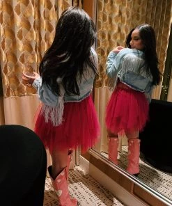 Au Darling Party Fringe Denim Jacket