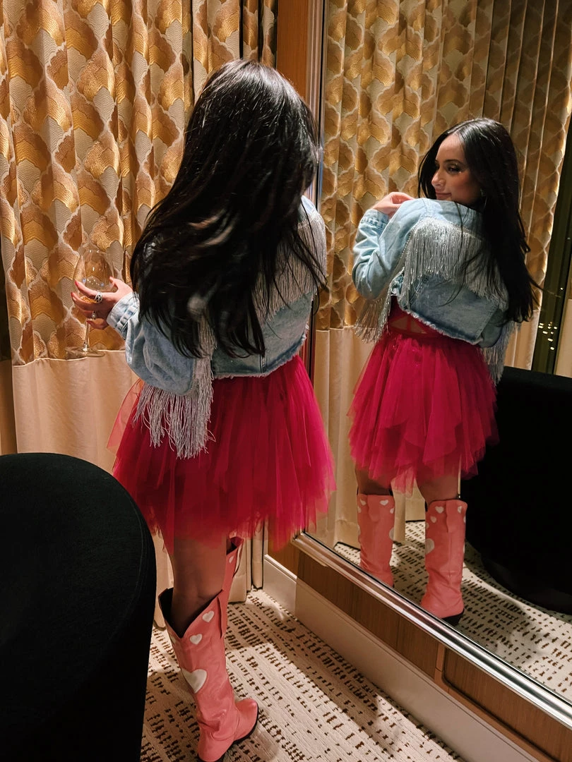 Au Darling Party Fringe Denim Jacket