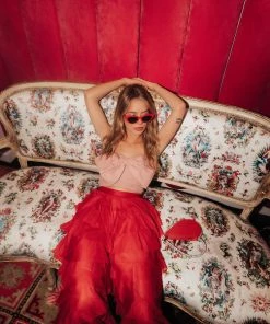 Au Darling Blush Bow Front Top Clothing