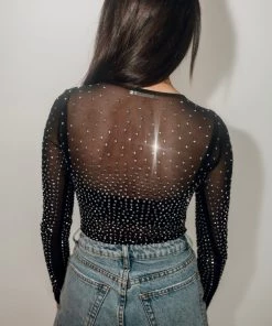Au Darling Rhinestone Embellished Bodysuit