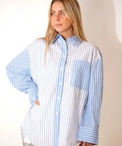 Au Darling Clothing Annie Blue Striped Button Down