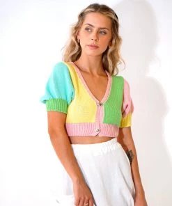 Au Darling Candy Knit Cropped Sweater