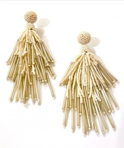 Au Darling Cream Chandelier Beaded Earrings New Arrivals
