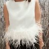 Au Darling Clothing White Feather Tank