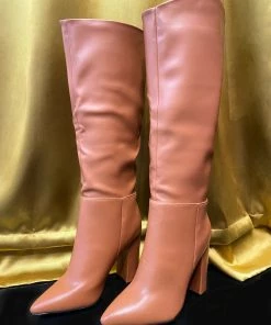 Au Darling Cognac Knee High Boots