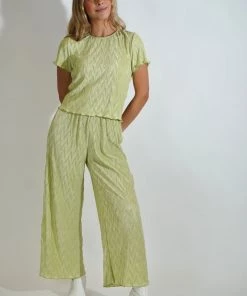 Au Darling Pastel Green Plisse Set Top