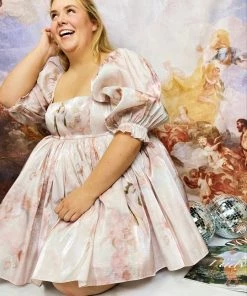 Selkie Bleached Peach Venus Puff Dress Clothing