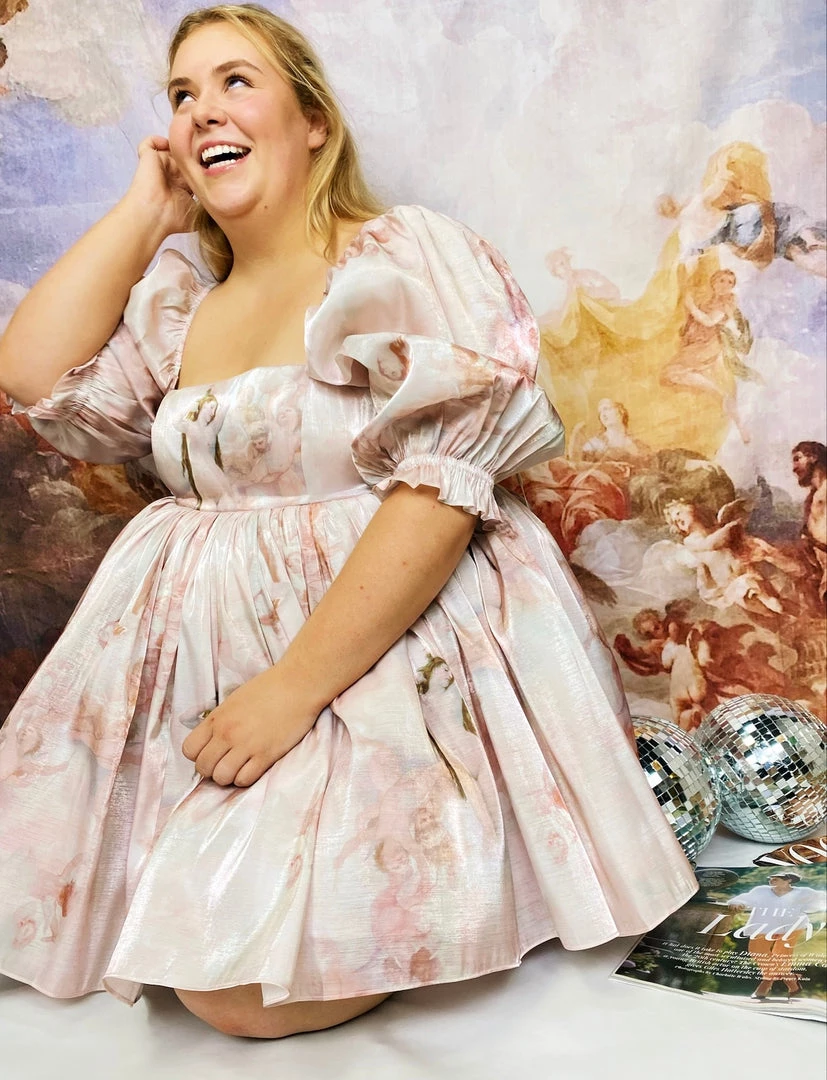 Selkie Bleached Peach Venus Puff Dress Clothing