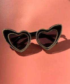 Au Darling Rhinestone Heart Sunglasses