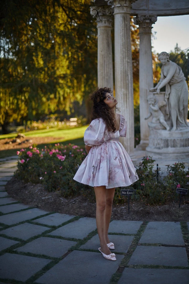 Selkie Bleached Peach Venus Puff Dress Clothing