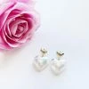 Au Darling Pearlized Heart Earrings