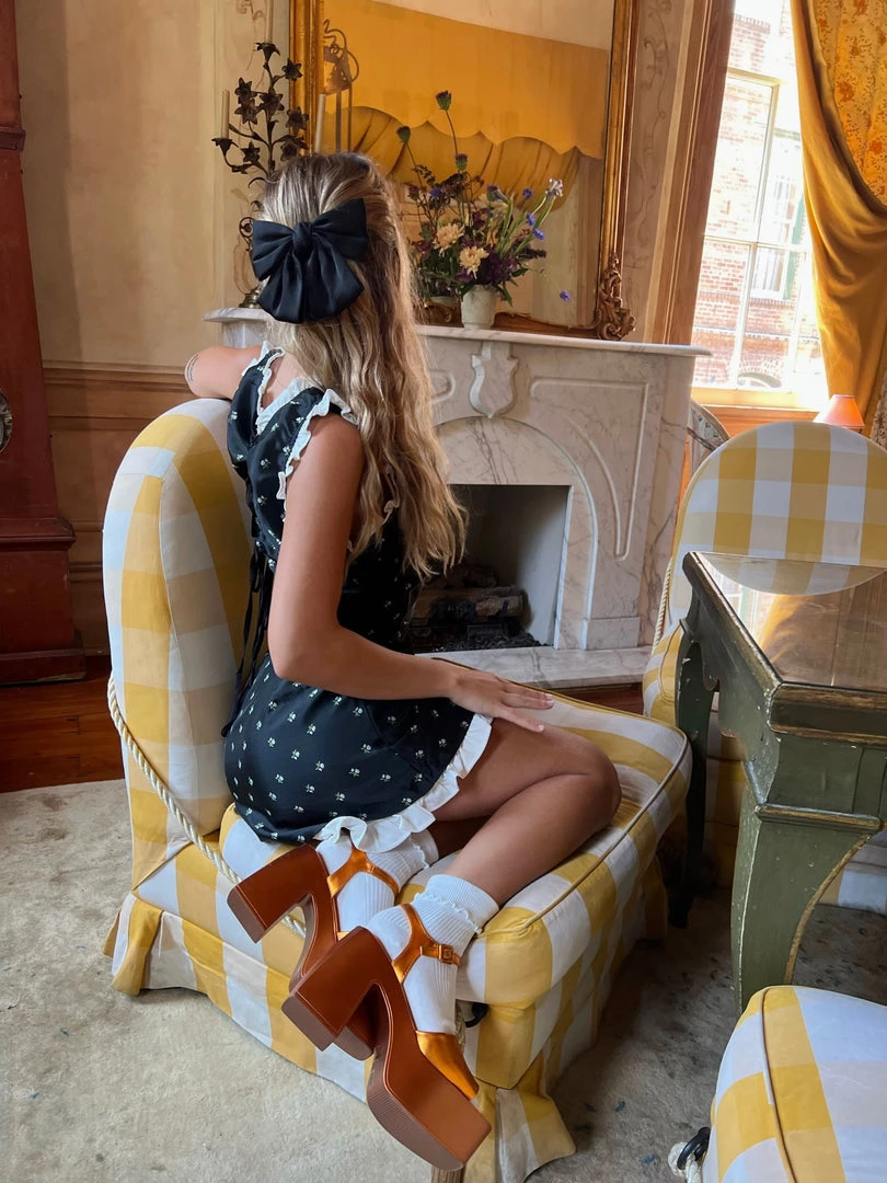 Sister Jane Olive Rose Jacquard Mini Skort