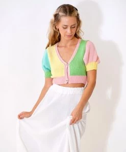 Au Darling Candy Knit Cropped Sweater