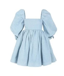 Selkie Clothing The Denim Puff Dress