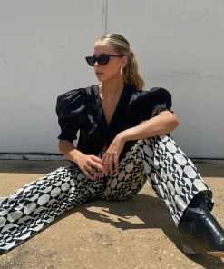 Au Darling Art Deco Print Trousers