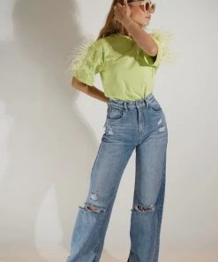 Au Darling Clothing Light Blue Straight Cut Jeans