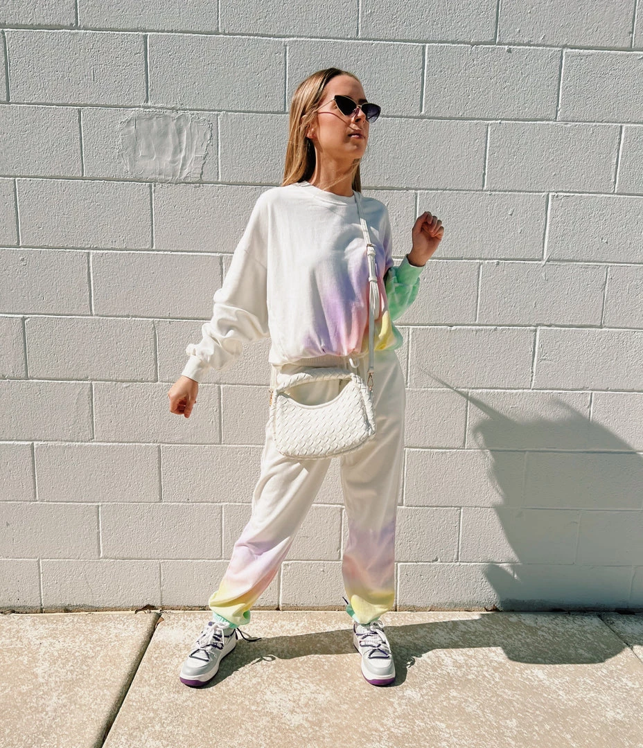 Au Darling Rainbow Sweatsuit Top Clothing