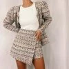 Au Darling Clothing Rainbow Tweed Suit Skort