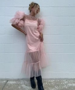 Au Darling Kelly Tulle Midi Dress Clothing