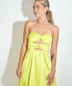 Au Darling Clothing Lime Green Strapless Mini Dress