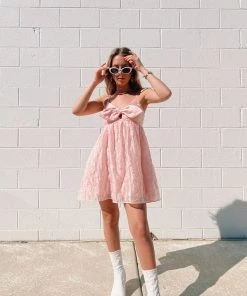 Au Darling Pink Love Babydoll Dress Clothing