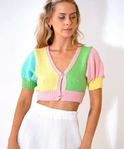 Au Darling Candy Knit Cropped Sweater