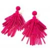 Au Darling New Arrivals Fuchsia Beaded Chandelier Earrings