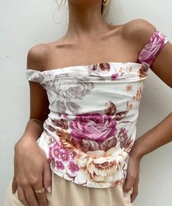 Au Darling Clothing Elizabeth Floral Linen Top