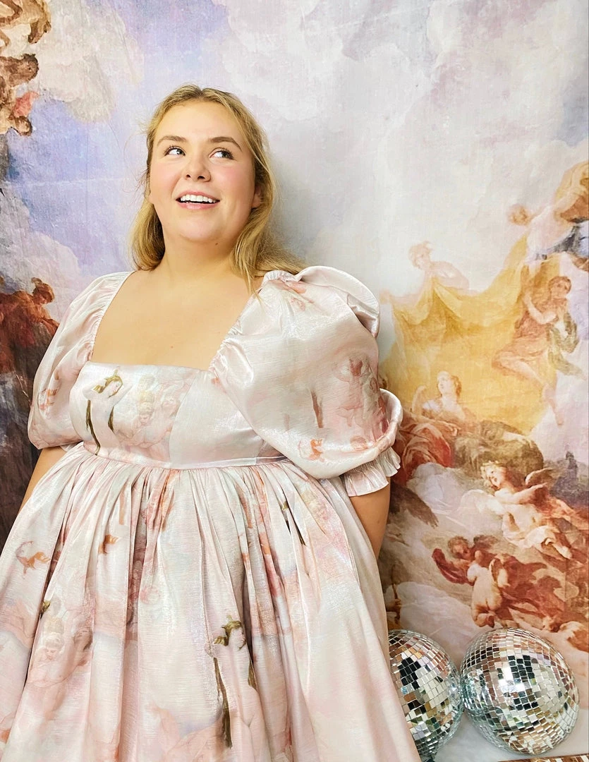 Selkie Bleached Peach Venus Puff Dress Clothing