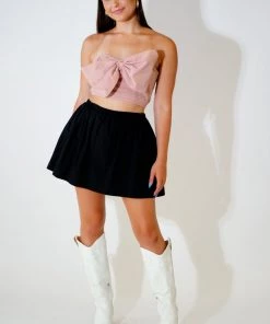 Au Darling Blush Bow Front Top Clothing