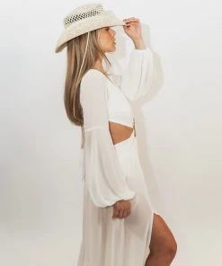 Au Darling Clothing White Coverup Gown