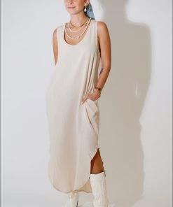 Au Darling The Hailey Tan Summer Dress