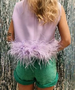 Au Darling Clothing Purple Feather Tank