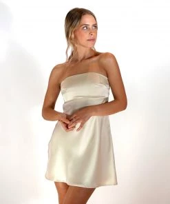 Au Darling Hailey Champagne Strapless Dress