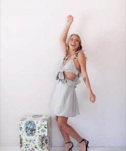 Au Darling Icy Blue Ruffle Dress