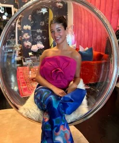 Au Darling New Arrivals Fuchsia Rose Strapless Top