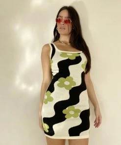 Au Darling Flower Power Knit Dress