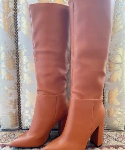 Au Darling Cognac Knee High Boots