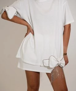 Au Darling Clothing Rhinestone Bow Tee