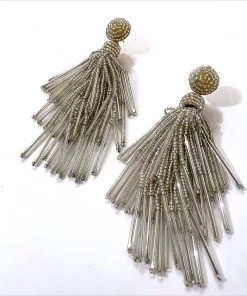 Au Darling Silver Chandelier Beaded Earrings
