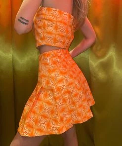 Au Darling Orange Soda Set Skirt Clothing