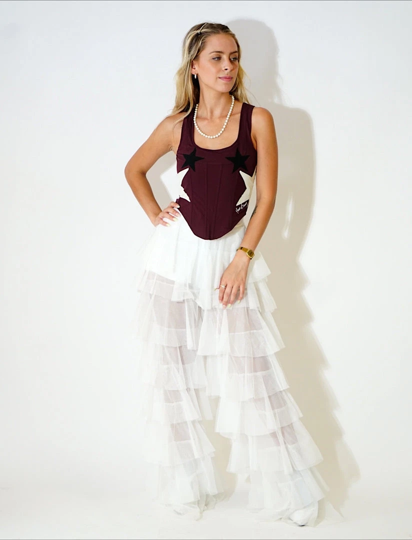 Au Darling Clothing White Tulle Pants