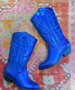 Au Darling Super Blue Metallic Cowgirl Boots Accessories
