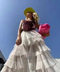 Au Darling Clothing White Tulle Pants