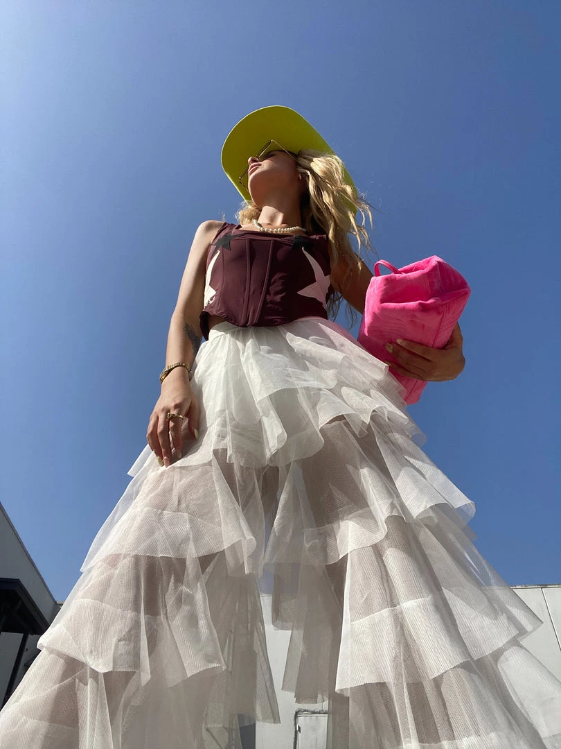 Au Darling Clothing White Tulle Pants