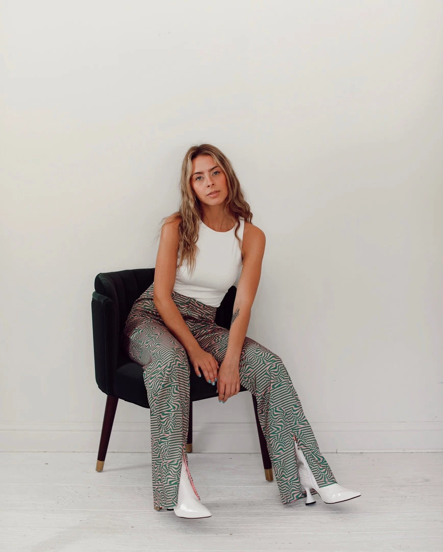 Au Darling Clothing Green Psychedelic Pants