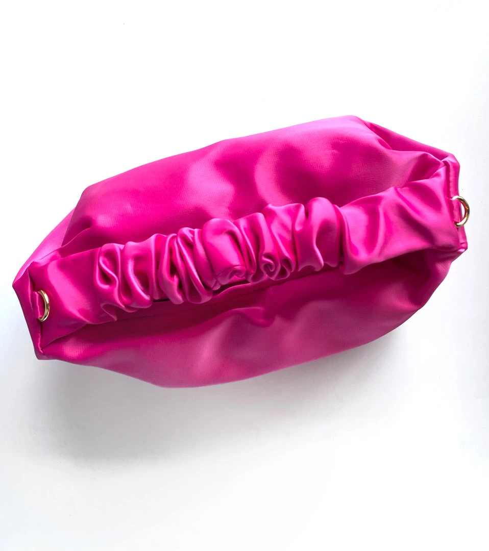 Au Darling New Arrivals Royal Fuchsia Scrunched Evening Bag