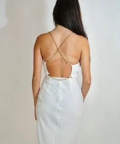 Au Darling Khaleesi White Midi Dress Clothing